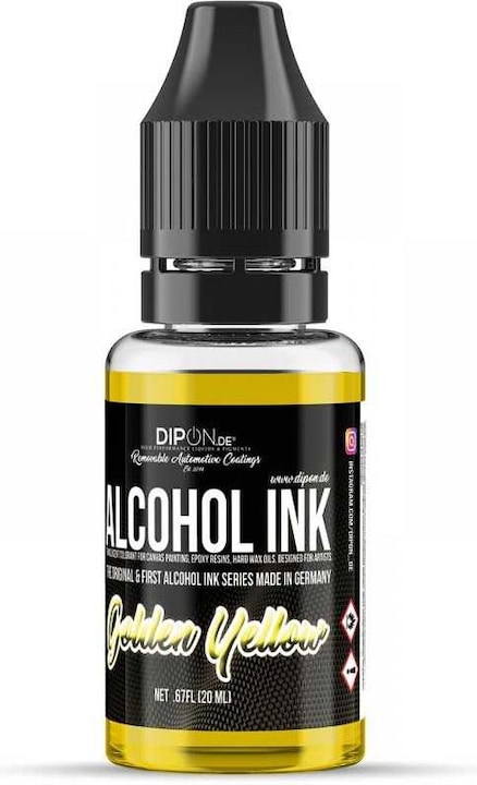 Produktbild Dipon Alkoholtinte Alcohol Ink. für Epoxidharz (Golden Yellow, 20 ml)