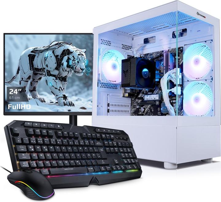 Actual product image Kiebel PC set with 23.8 inch TFT Online Gamer AMD Ryzen 5 4650G, 8GB DDR4, AMD Vega graphics, 1TB SSD (1000 GB, 16 GB)