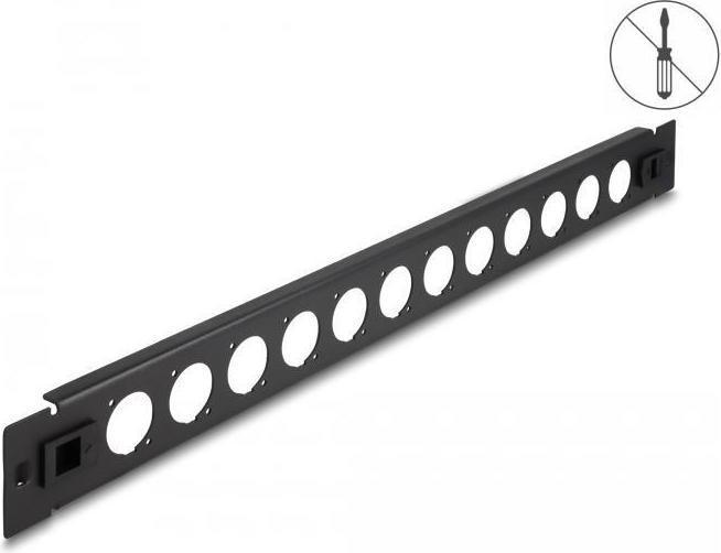 Actual product image Delock 19? D-Type Patch Panel 12 Port tool-free black