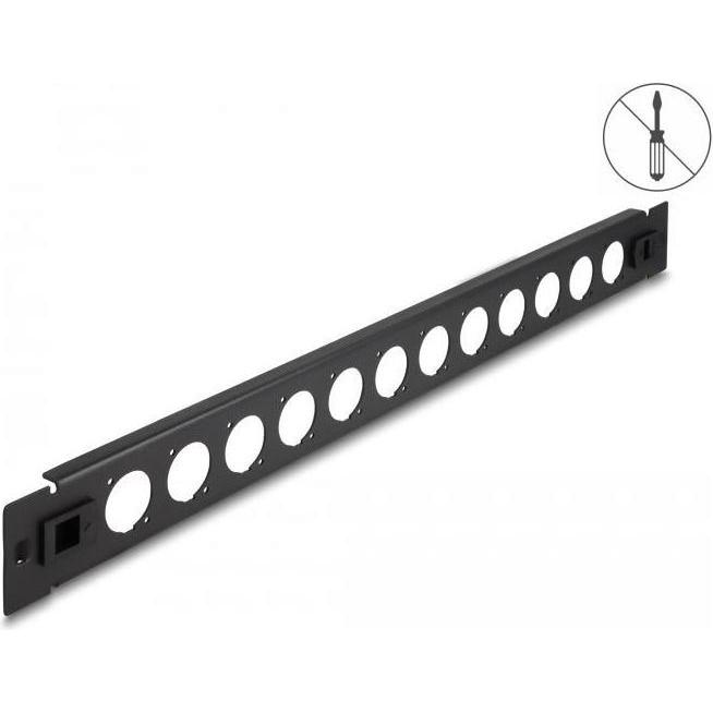 Delock 19? D-Typ Patchpanel 12 Port werkzeugfrei schwarz, Server Zubehör, Schwarz