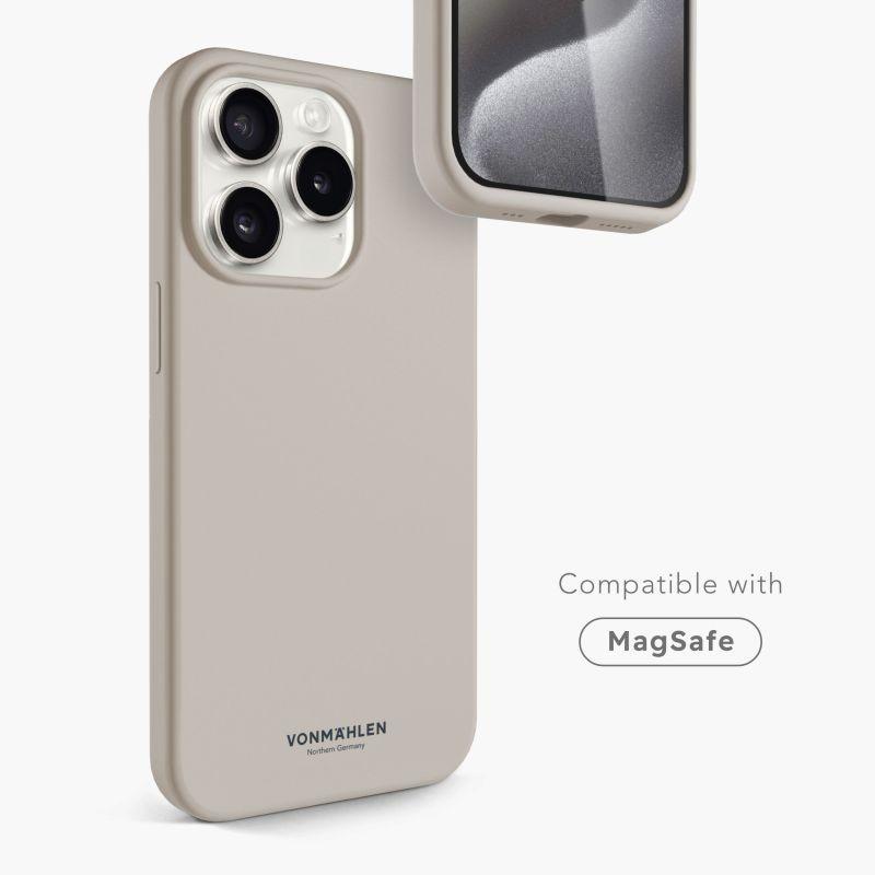 Thumbnail - Vonmählen Eco Silicone Case for iPhone 15 Pro Max - Cream (Apple iPhone 15 Pro Max), Smartphone Hülle, Beige
