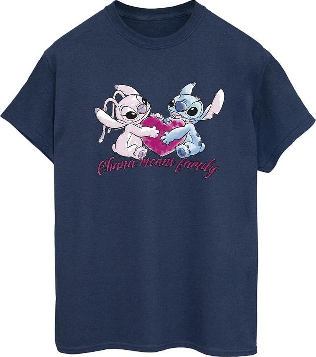 Immagine prodotto Disney Lilo And Stitch Ohana Heart With Angel Maglietta Ampia Donna (M)
