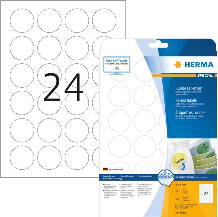 HERMA Étiquettes détachables A4
