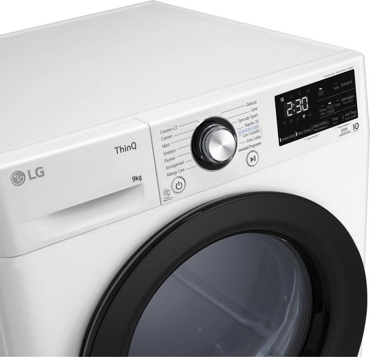 Image du produit LG Sèche-linge Rh90v9avbn Thinq White e (9 kg, Droite)