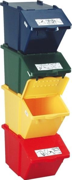 Actual product image Knapsack Waste bin Recycling box with lid Yellow 45 L stackable with hinged lid (45 l)