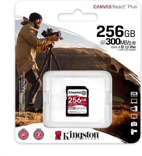 Produktbild Kingston Canvas React Plus (256 GB, SDXC, U3, UHS-II)