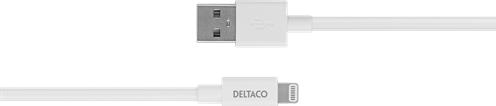 Actual product image Deltaco Lightning cable USB-A -Lightning, 2m, Apple C189 chipset, MFi, FSC marked package, white (2 m, USB 2.0)
