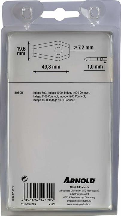 Produktbild Arnold Bosch 9 Messer (Mähroboter, Rasenmäher Messer + Ersatzmesser Gartenmaschinen)