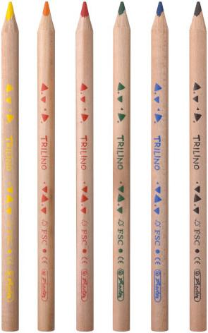 Produktbild Herlitz Buntstifte 3-kant natur Trilino 6er Hängeschachtel (Holz, 6 x)