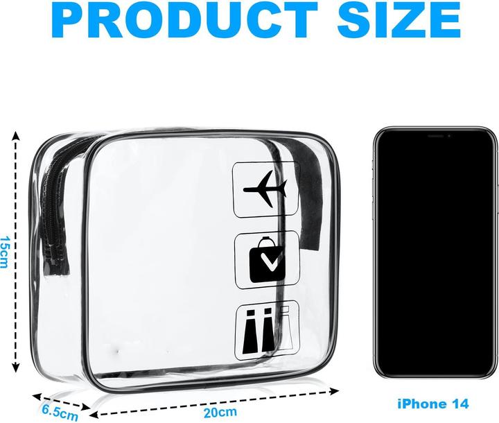Immagine prodotto Only-Bags.Store 2 pezzi Borsa da toilette trasparente, borsa cosmetica in PVC aeronautica impermeabile