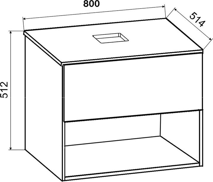 Actual product image VCM 2-piece bathroom block washbasin drawer "Lendas II" bathroom furniture