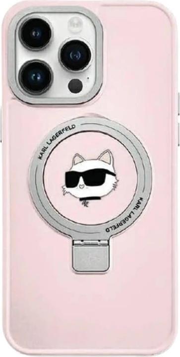Produktbild Karl Lagerfeld KLHMP15XHMRSCHP iPhone 15 Pro Max 6.7" różowy/pink hardcase Ring Stand Choupette Head (Apple iPhone 15 Pro Max)