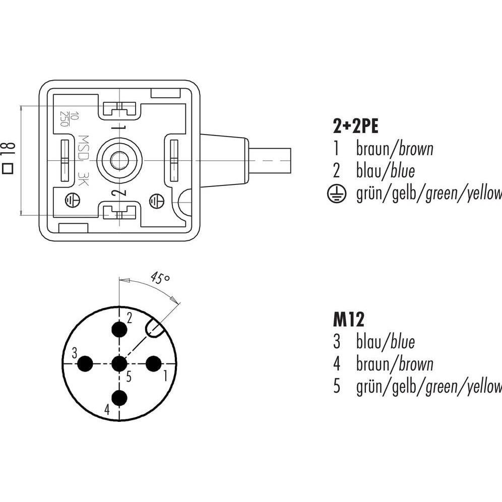 Thumbnail - Schubiger Magnetventilsteckose A umspritzt Schwarz 31 5234 500 000 Binder Inhalt: 1 St., Elektronikkabel + Stecker, Schw...