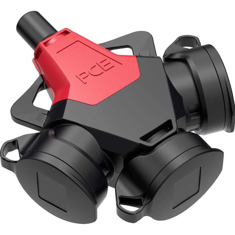 PCE, Netzstecker + Netzkupplung, PC Electric 253711-sr 3fach-Kupplung Gummi 250 V Rot IP54