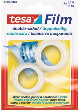 Image du produit tesa 2x tesafilm Ruban adhésif double face, film photo (12 mm)