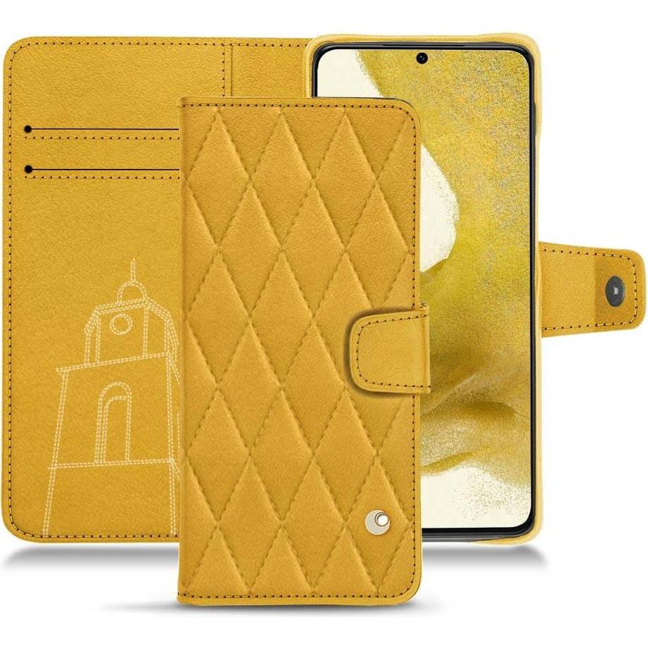 Noreve Lederschutzhülle Wallet (Samsung Galaxy S22), Smartphone Hülle, Orange