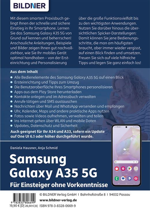 Image du produit Samsung Galaxy A35 5G - Pour les débutants sans connaissances préalables (Samsung Galaxy A35)