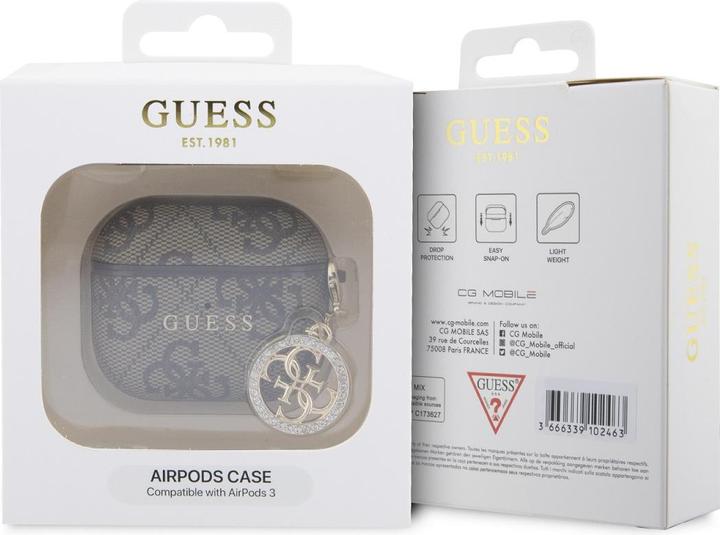 Actual product image Guess Case for Airpods 3 4G Script with glittering charm with rhinestone embellishment (Headphone sleeve)