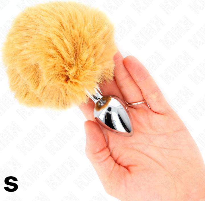 Produktbild Kink Edelstahl-Plug 7 x 3 cm Mit Beigem Kaninchenschwanz Aus Kunstfell 8 cm