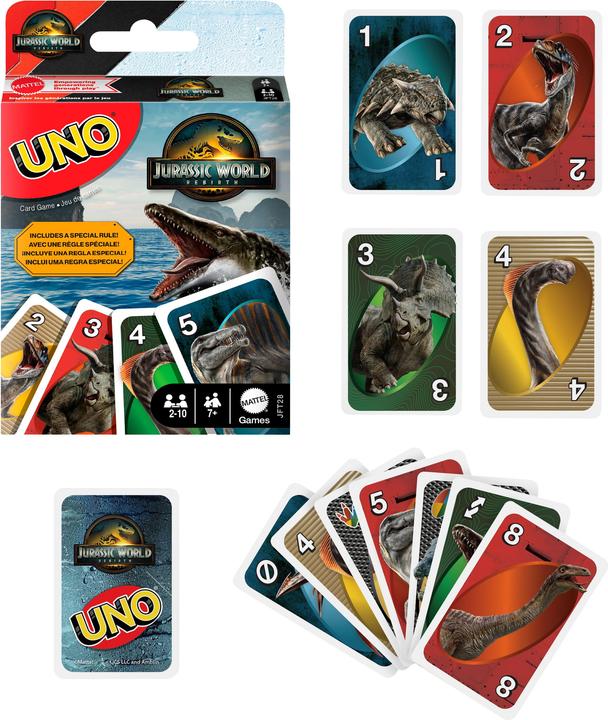Produktbild UNO Uno Jurassic World 4 (Deutsch, Multilingual, 2 - 10 Spieler)