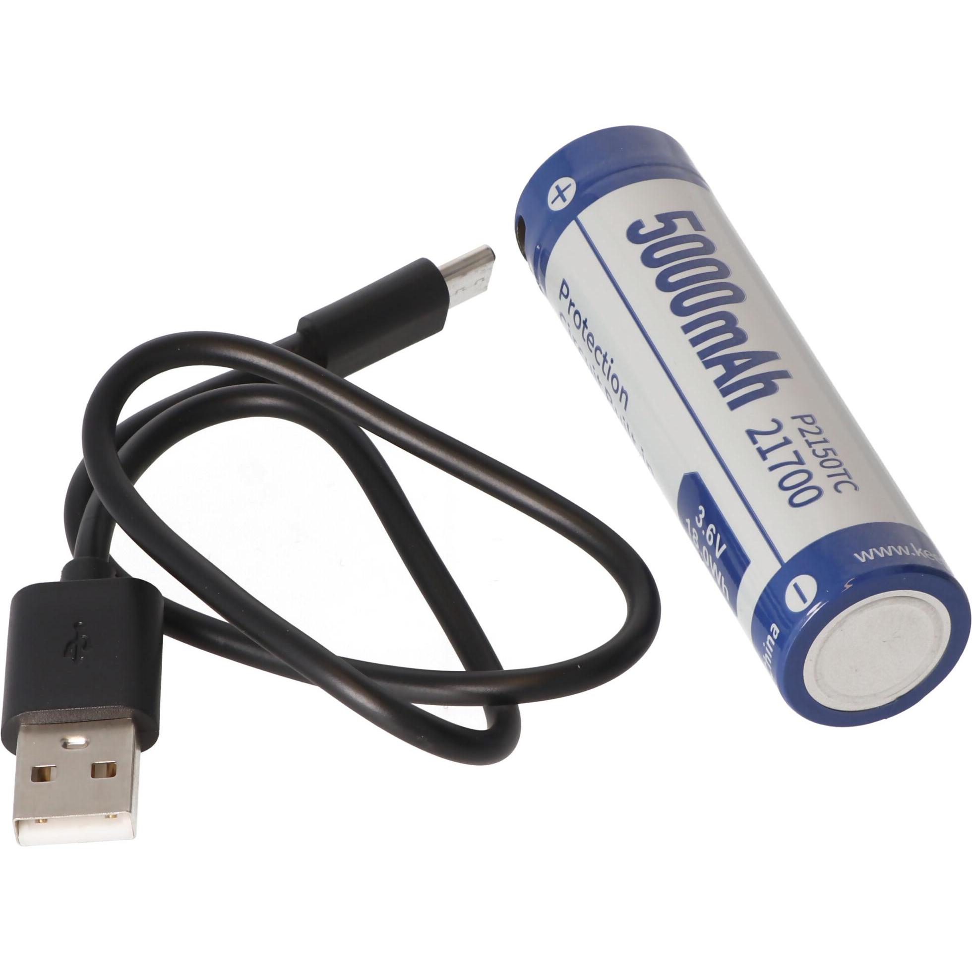 Thumbnail - Keeppower Akku 2 Stück 21700 mit PCB Schutz inkl. USB-C Lademöglichkeit (2 Stk., 5000 mAh, Akku), Akku Ladegerät