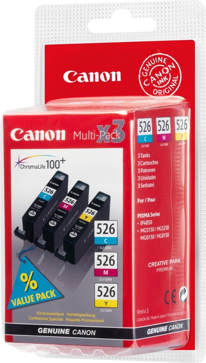Actual product image Canon Cli-526 (M, Y, C)