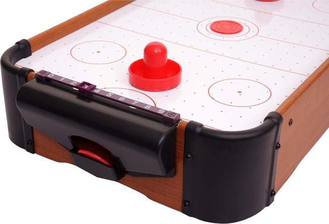 Actual product image Mendler Mini Air Hockey, table game air hockey including accessories, wood 56x30x10cm