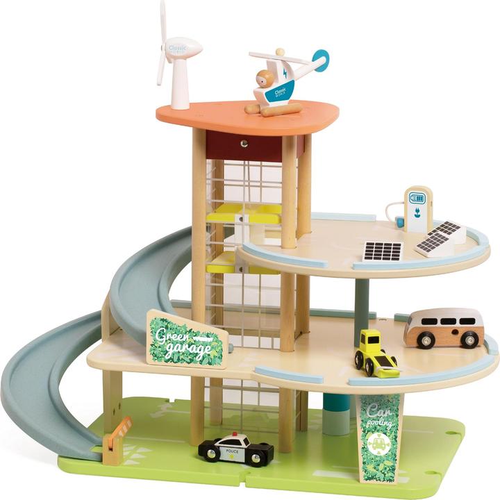 Produktbild Classic World Nachhaltige Holzgarage mit Zubehör, 19-tlg.