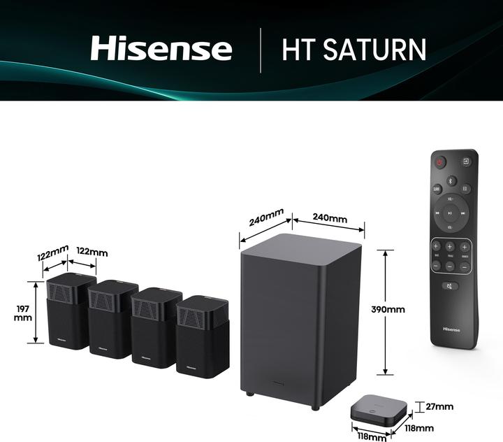 Produktbild Hisense Sound-System HT-Saturn 4.1.2CH, 720W, Dolby Atmos (720 W)