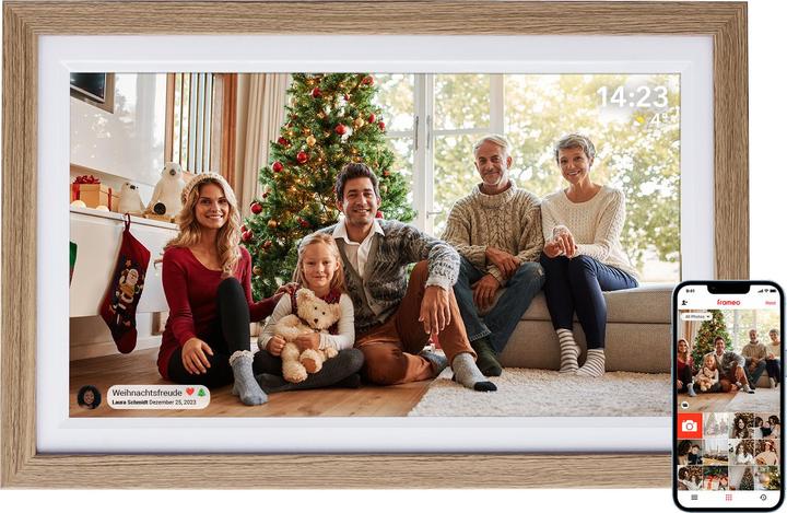 Actual product image Rollei Digitaler Bilderrahmen Smart Frame WiFi 152 Holzoptik Eiche (15.60", 1920 x 1080 pixels)