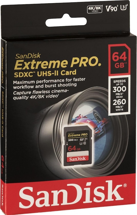 Actual product image SanDisk Extreme Pro (64 GB, SDXC, U3, UHS-II)
