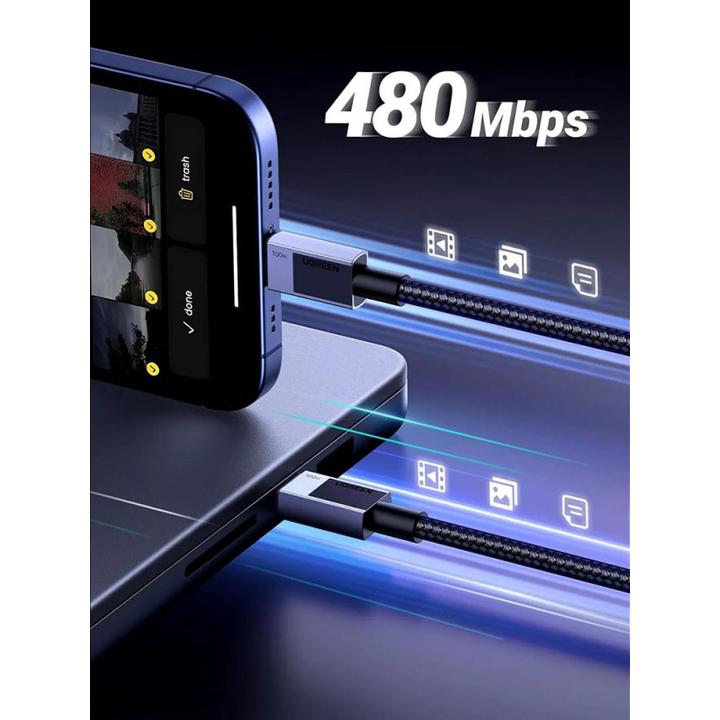 Produktbild Ugreen USB C – USB C (3 m, USB 2.0, 100 W)