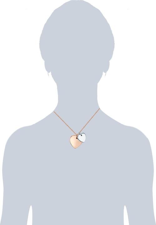 Image du produit Lulu & Jane Collier femme coeur en alliage métal or rose/argent 41,0 cm + 6,0 cm extension - 29685 (Alliage métallique, 41 - 46 cm)