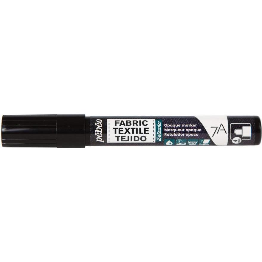 Pebeo, Marker, 7A Marker Opak 4mm Runde Spitze (Schwarz, 4 mm)