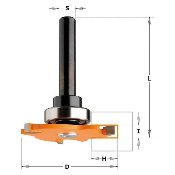 Cmt, Snijders, 923.350.11A 5 Mm Scheibenfräser Mit Lager + Spindel Ohne Kontermutter Schach