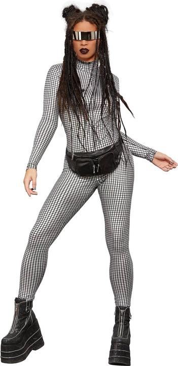 Actual product image Fever Womens/Ladies Miss Whiplash Disco Holographic Catsuit (XS)