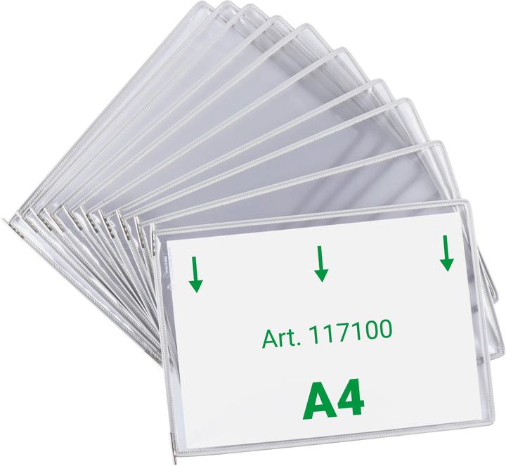 Productafbeelding Tarifold 20 presenteerbladen met 5 clip-on tabs DIN A4 liggend grijs, opening aan bovenzijde