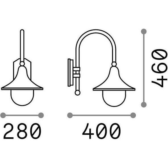 Thumbnail - Ideal lux, Gartenbeleuchtung, CIMA Wandleuchte E27 dimmbar Braun IP43 246826 (E27, IP43)
