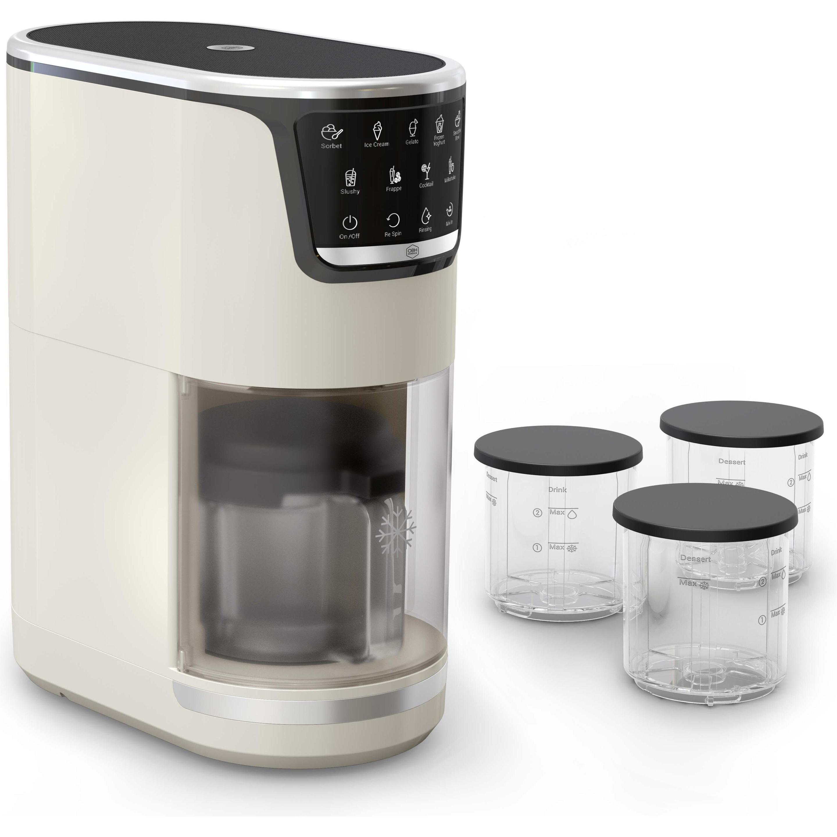 OBH Nordica 9-in-1 Ice Cream Maker, beige, Macchine per il gelato + fabbricatori di ghiaccio, Beige