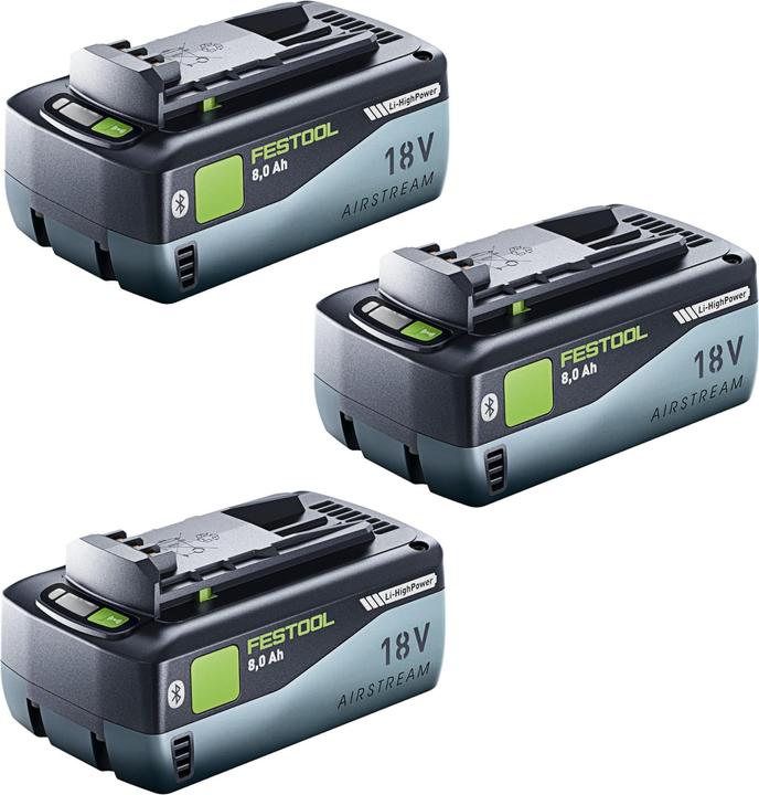 Festool Akku Set 3x BP 18 Li 8,0 HP-ASI Akku 18 V 8,0 Ah ( 3x 577323 ) 8000 mAh Li-ion mit (18 V)