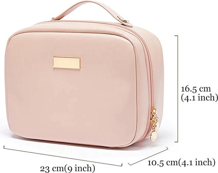 Actual product image Only-Bags.Store Multi-layer square cosmetic bag Waterproof PU travel make-up case