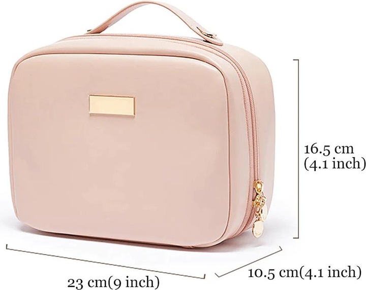 Only-Bags.Store Mehrschichtige quadratische Kosmetiktasche Wasserdichtes PU Reise Makeup Etui