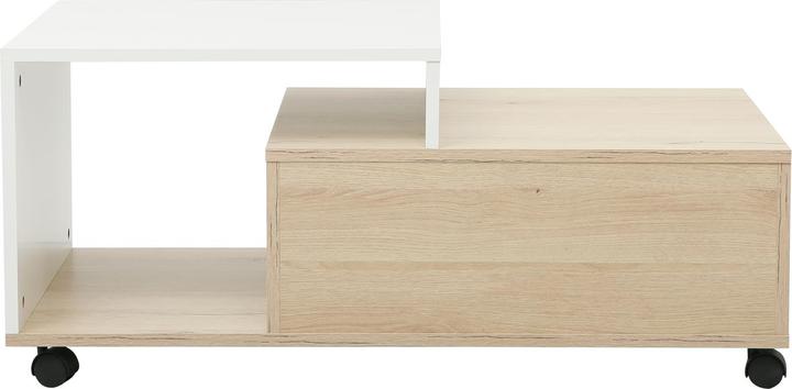 Produktbild HTI-Living Couchtisch Cedrik auf Rollen mit Schublade Artisaneiche-Weiss (50 x 90 x 40 cm)