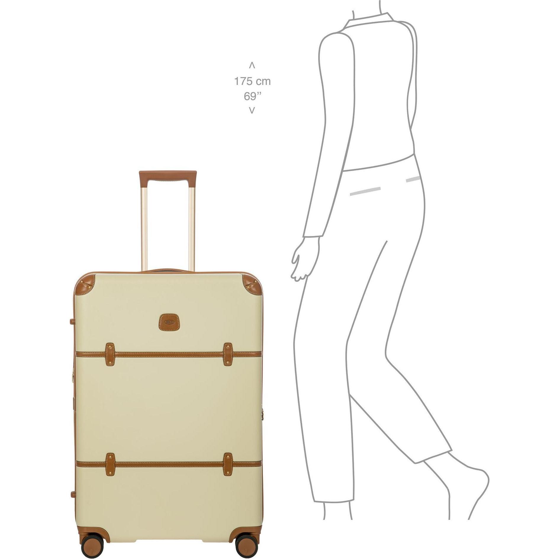 Brics, Koffer, Bellagio 4 Rollen Trolley 76 cm mit Dehnfalte, Beige, (96 l, XL (ab 115l))