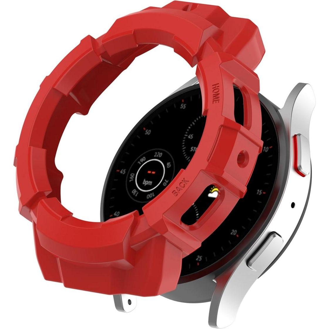 König Design Schutz Tasche Hülle für Samsung Galaxy Watch5 40mm Case Cover Bumper Etui Tasche, Smartwatch Zubehör, Rot