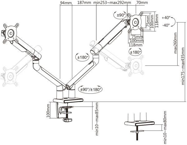 Image du produit myWall HL 23-2 (Tables, 31.89", 9 kg)
