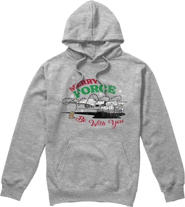 Immagine prodotto Star Wars Merry Force Be With You Felpa con Cappuccio Grogu Uomo (S)