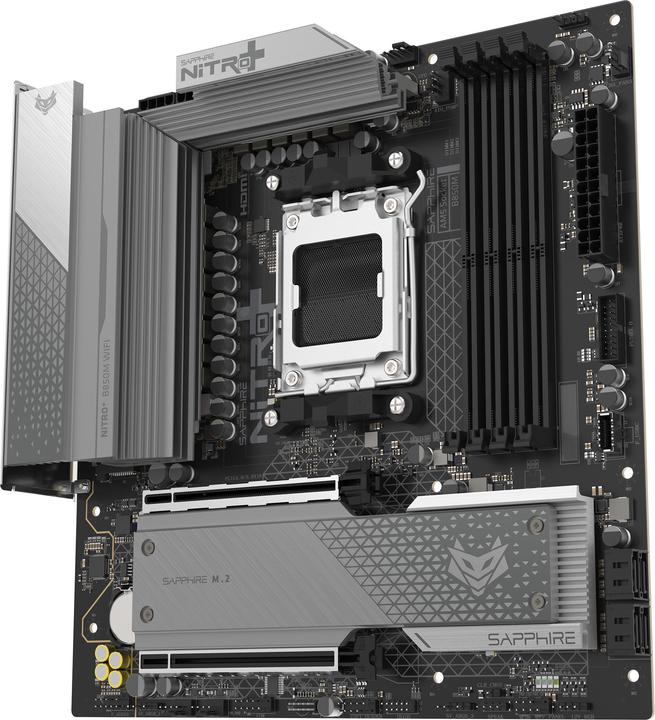 Produktbild Sapphire NITRO+ B850M WIFI 1xHDMI 1.4 1xDP 1.2 (AM5, AMD B850, mATX)