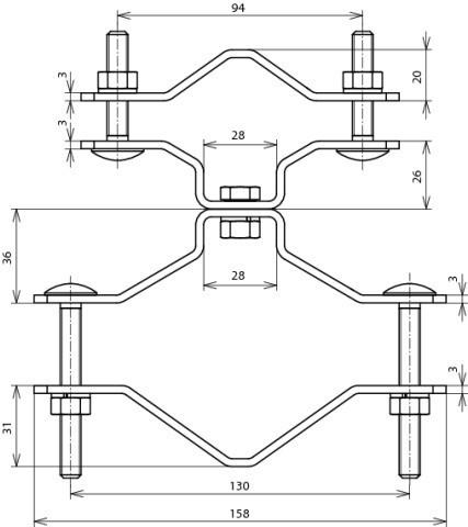 Image du produit Dehn Fixation de garde-corps D 70-90mm p.DEHNiso- 105355 (Divers)