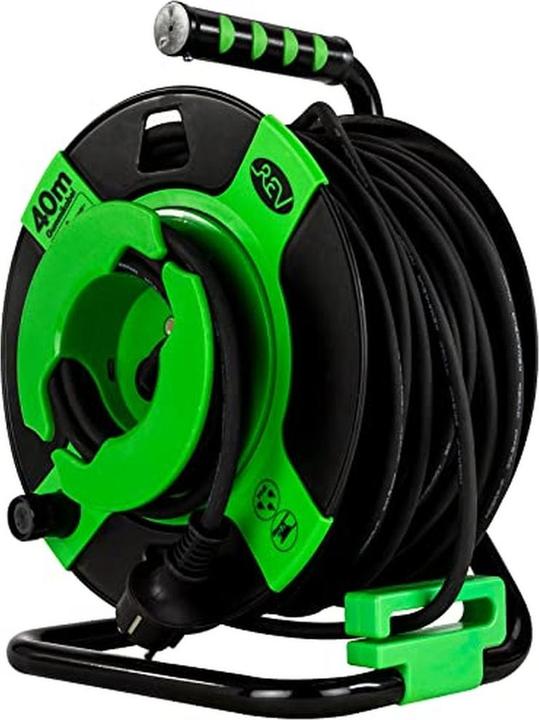 Image du produit REV Cable Reel EX 40m H05RR IP44 3000W Extension Cable Outdoor Rubber Grounded Plug Green (40 m, 1.50 mm²² mm)